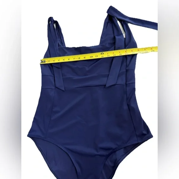 UNE PIECE Luxury One-Piece Swimsuit Navy Square Neck Tie Straps US 20 NWOT
